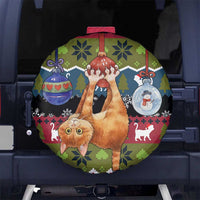 Cat Hanging on Xmas Tree Christmas Spare Tire Cover Xmas Holiday Patterns - Wonder Print Shop