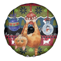 Cat Hanging on Xmas Tree Christmas Spare Tire Cover Xmas Holiday Patterns - Wonder Print Shop