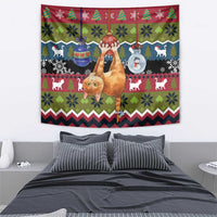 Cat Hanging on Xmas Tree Christmas Tapestry Xmas Holiday Patterns - Wonder Print Shop