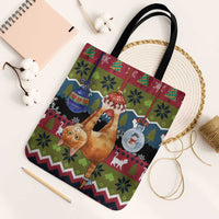 Cat Hanging on Xmas Tree Christmas Tote Bag Xmas Holiday Patterns - Wonder Print Shop