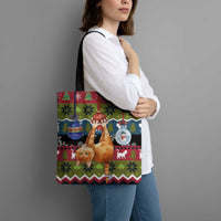 Cat Hanging on Xmas Tree Christmas Tote Bag Xmas Holiday Patterns - Wonder Print Shop