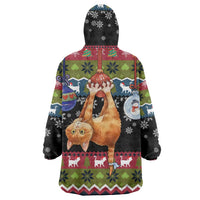 Cat Hanging on Xmas Tree Christmas Wearable Blanket Hoodie Xmas Holiday Patterns - Wonder Print Shop