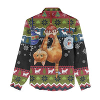 Cat Hanging on Xmas Tree Christmas Women Casual Shirt Xmas Holiday Patterns - Wonder Print Shop