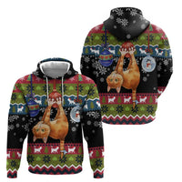 Cat Hanging on Xmas Tree Christmas Zip Hoodie Xmas Holiday Patterns - Wonder Print Shop