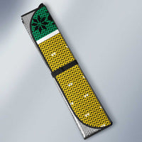 Gabon Christmas Auto Sun Shade with Pixel Art Elephant Santa Christmas Tree and Flag Colors Pattern - Wonder Print Shop