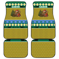 Gabon Christmas Car Mats with Pixel Art Elephant Santa Christmas Tree and Flag Colors Pattern - Wonder Print Shop
