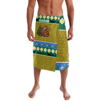 Gabon Christmas Lavalava with Pixel Art Elephant Santa Christmas Tree and Flag Colors Pattern - Wonder Print Shop