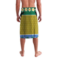 Gabon Christmas Lavalava with Pixel Art Elephant Santa Christmas Tree and Flag Colors Pattern - Wonder Print Shop