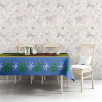 Gabon Christmas Tablecloth with Pixel Art Elephant Santa Christmas Tree and Flag Colors Pattern - Wonder Print Shop