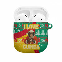 Guinea Christmas AirPods Case with Santa Chimpanzee Heart Hands and Green Red Snowflake Pattern - Wonder Print Shop