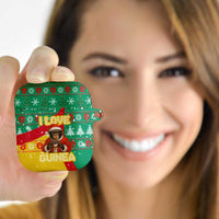 Guinea Christmas AirPods Case with Santa Chimpanzee Heart Hands and Green Red Snowflake Pattern - Wonder Print Shop