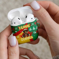 Guinea Christmas AirPods Case with Santa Chimpanzee Heart Hands and Green Red Snowflake Pattern - Wonder Print Shop