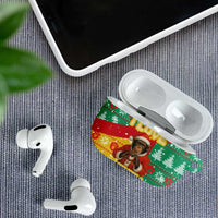 Guinea Christmas AirPods Case with Santa Chimpanzee Heart Hands and Green Red Snowflake Pattern - Wonder Print Shop