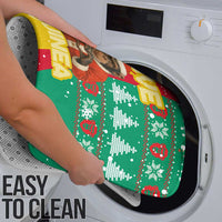 Guinea Christmas Bathroom Set with Santa Chimpanzee Heart Hands and Green Red Snowflake Pattern - Wonder Print Shop