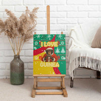 Guinea Christmas Canvas Wall Art with Santa Chimpanzee Heart Hands and Green Red Snowflake Pattern - Wonder Print Shop