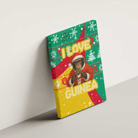 Guinea Christmas Canvas Wall Art with Santa Chimpanzee Heart Hands and Green Red Snowflake Pattern - Wonder Print Shop
