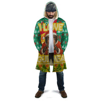 Guinea Christmas Cloak with Santa Chimpanzee Heart Hands and Green Red Snowflake Pattern - Wonder Print Shop