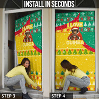 Guinea Christmas Door Cover with Santa Chimpanzee Heart Hands and Green Red Snowflake Pattern - Wonder Print Shop