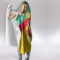 Guinea Christmas Hooded Blanket with Santa Chimpanzee Heart Hands and Green Red Snowflake Pattern - Wonder Print Shop