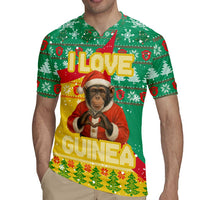 Guinea Christmas Rugby Jersey with Santa Chimpanzee Heart Hands and Green Red Snowflake Pattern - Wonder Print Shop