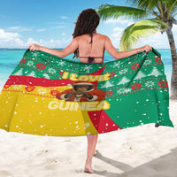 Guinea Christmas Sarong with Santa Chimpanzee Heart Hands and Green Red Snowflake Pattern - Wonder Print Shop