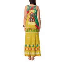 Guinea Christmas Tank Maxi Dress with Santa Chimpanzee Heart Hands and Green Red Snowflake Pattern - Wonder Print Shop