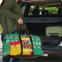 Guinea Christmas Travel Bag with Santa Chimpanzee Heart Hands and Green Red Snowflake Pattern - Wonder Print Shop