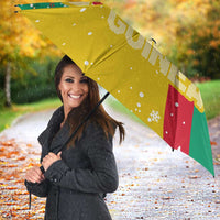 Guinea Christmas Umbrella with Santa Chimpanzee Heart Hands and Green Red Snowflake Pattern - Wonder Print Shop