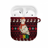 Guinea Christmas AirPods Case with Festive Dove String Lights and Red Black Holiday Pattern - Wonder Print Shop