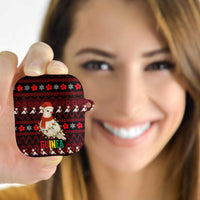 Guinea Christmas AirPods Case with Festive Dove String Lights and Red Black Holiday Pattern - Wonder Print Shop