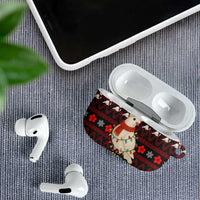 Guinea Christmas AirPods Case with Festive Dove String Lights and Red Black Holiday Pattern - Wonder Print Shop