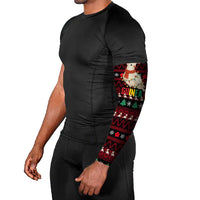 Guinea Christmas Arm Sleeves with Festive Dove String Lights and Red Black Holiday Pattern - Wonder Print Shop