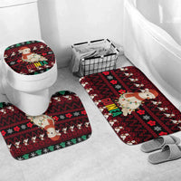Guinea Christmas Bathroom Set with Festive Dove String Lights and Red Black Holiday Pattern - Wonder Print Shop