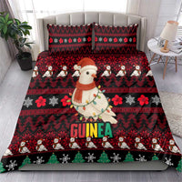 Guinea Christmas Bedding Set with Festive Dove String Lights and Red Black Holiday Pattern - Wonder Print Shop