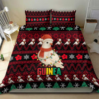 Guinea Christmas Bedding Set with Festive Dove String Lights and Red Black Holiday Pattern - Wonder Print Shop