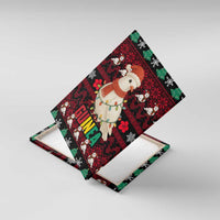 Guinea Christmas Canvas Wall Art with Festive Dove String Lights and Red Black Holiday Pattern - Wonder Print Shop