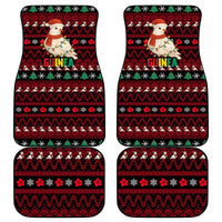 Guinea Christmas Car Mats with Festive Dove String Lights and Red Black Holiday Pattern - Wonder Print Shop