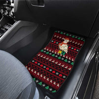 Guinea Christmas Car Mats with Festive Dove String Lights and Red Black Holiday Pattern - Wonder Print Shop