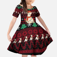 Guinea Christmas Family Matching Mermaid Dress and Hawaiian Shirt with Festive Dove String Lights and Red Black Holiday Pattern - Wonder Print Shop