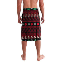 Guinea Christmas Lavalava with Festive Dove String Lights and Red Black Holiday Pattern - Wonder Print Shop
