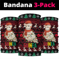 Guinea Christmas Neck Gaiter with Festive Dove String Lights and Red Black Holiday Pattern - Wonder Print Shop