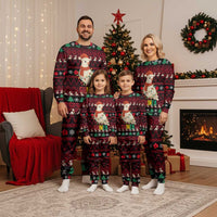 Guinea Christmas Pajama Set with Festive Dove String Lights and Red Black Holiday Pattern - Wonder Print Shop