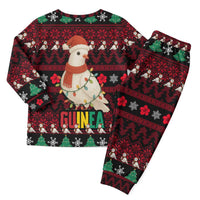 Guinea Christmas Pajama Set with Festive Dove String Lights and Red Black Holiday Pattern - Wonder Print Shop