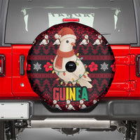 Guinea Christmas Spare Tire Cover with Festive Dove String Lights and Red Black Holiday Pattern - Wonder Print Shop