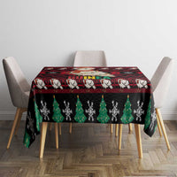 Guinea Christmas Tablecloth with Festive Dove String Lights and Red Black Holiday Pattern - Wonder Print Shop