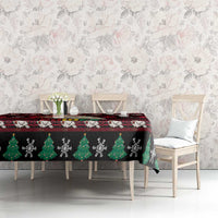 Guinea Christmas Tablecloth with Festive Dove String Lights and Red Black Holiday Pattern - Wonder Print Shop