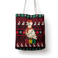 Guinea Christmas Tote Bag with Festive Dove String Lights and Red Black Holiday Pattern - Wonder Print Shop