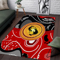 Aboriginal Flag Style Dot Art And Abstract Kangaroo Area Rug - Wonder Print Shop