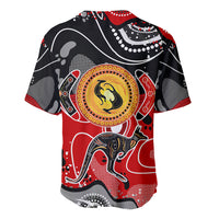Aboriginal Flag Style Dot Art And Abstract Kangaroo Baseball Jersey - Wonder Print Shop