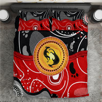 Aboriginal Flag Style Dot Art And Abstract Kangaroo Bedding Set - Wonder Print Shop